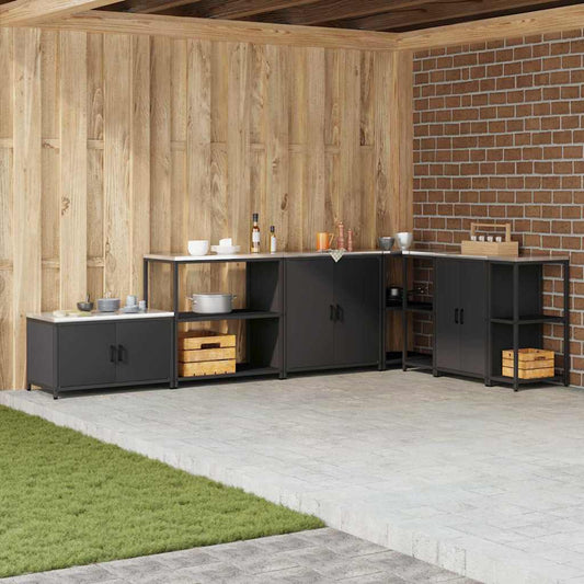 vidaXL Αποθηκευτικός Χώρος Κουζίνας Μαύρο 60 x 50 x 92 εκ Ατσάλι