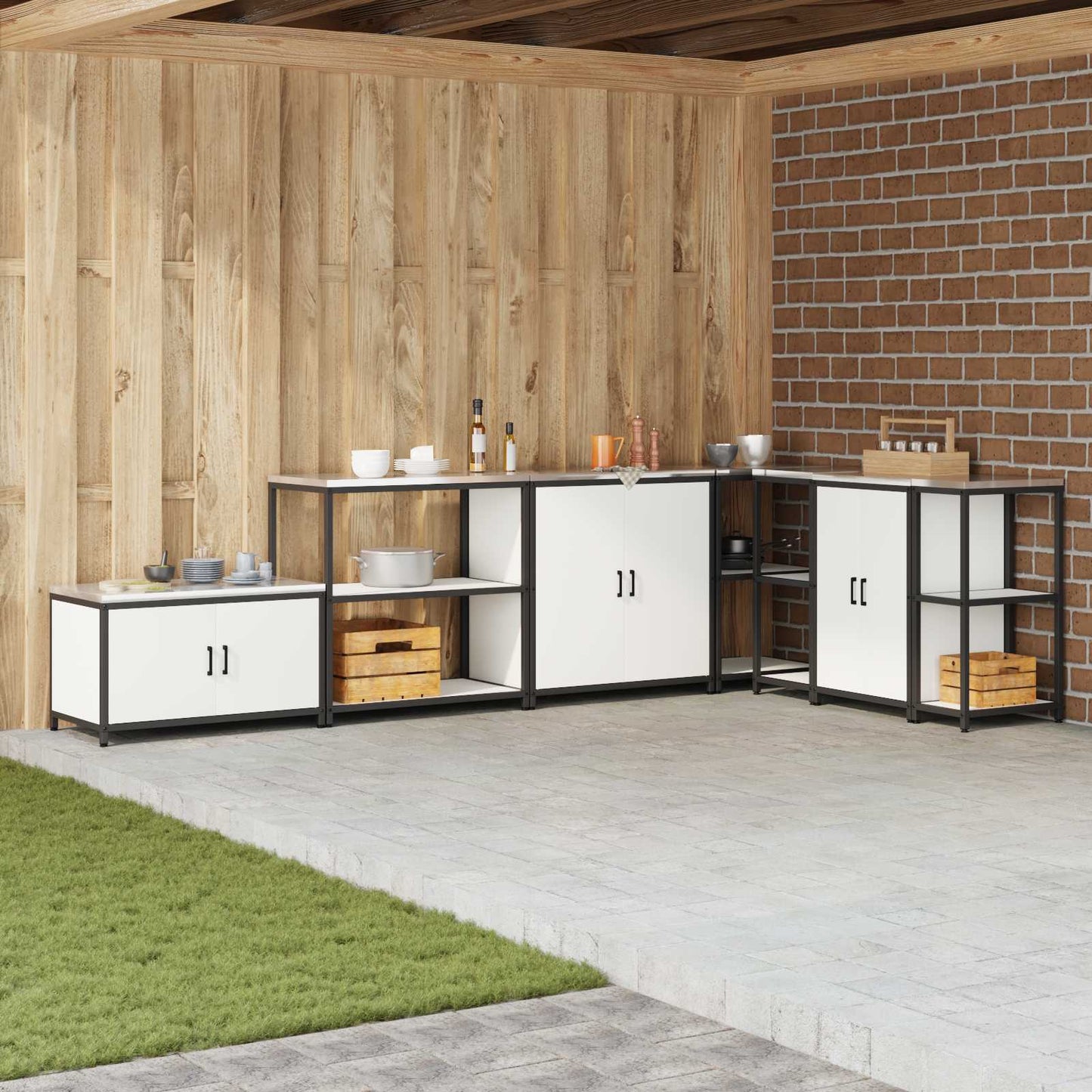 vidaXL Ράφι Κουζίνας HATTEM Λευκό 90 x 50 x 92 εκ Ατσάλι