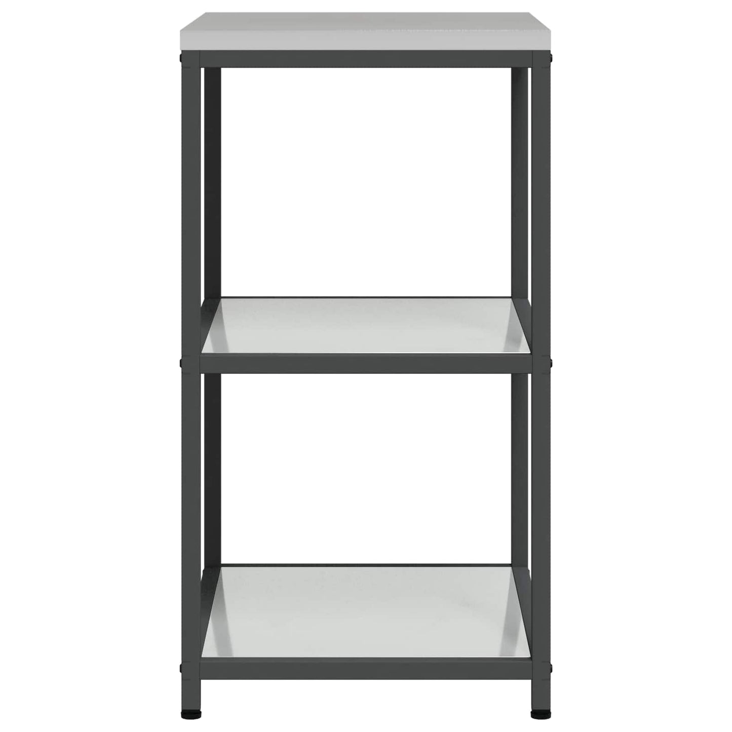 vidaXL Αποθηκευτικός Χώρος Κουζίνας HATTEM Ασημί 60 x 50 x 92 εκ