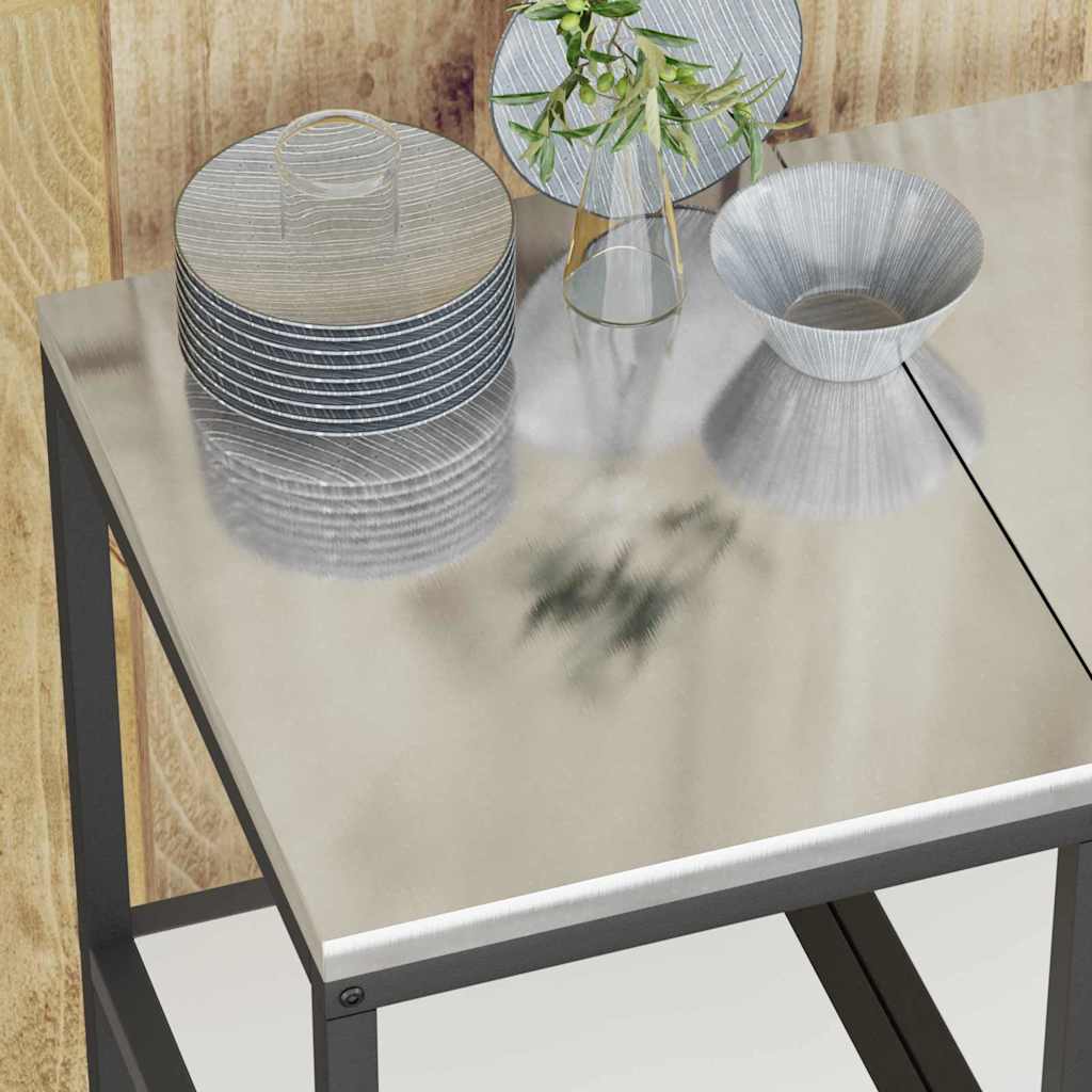 vidaXL Ράφι Αποθήκευσης Κουζίνας με ράφι με αποθήκευση Λευκό Ατσάλι