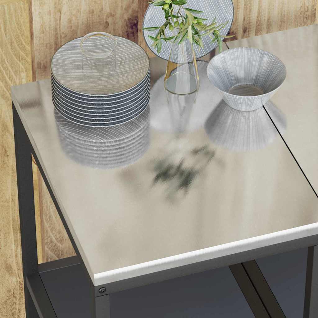 vidaXL Ράφι Αποθήκευσης Κουζίνας με ράφι με αποθήκευση Ανθρακί Ατσάλι