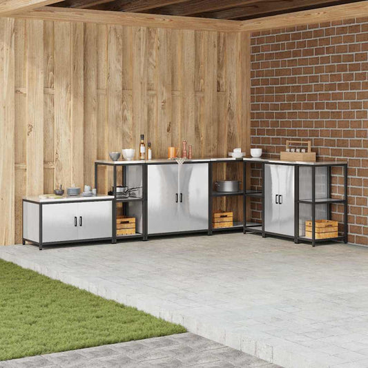 vidaXL Αποθηκευτικός Χώρος Κουζίνας Ασημί 60 x 50 x 92 εκ Ατσάλι