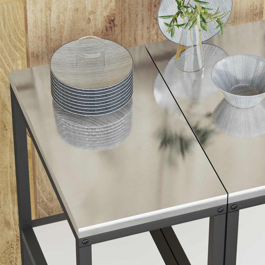 vidaXL Ράφι Αποθήκευσης Κουζίνας με ράφι με αποθήκευση Λευκό Ατσάλι