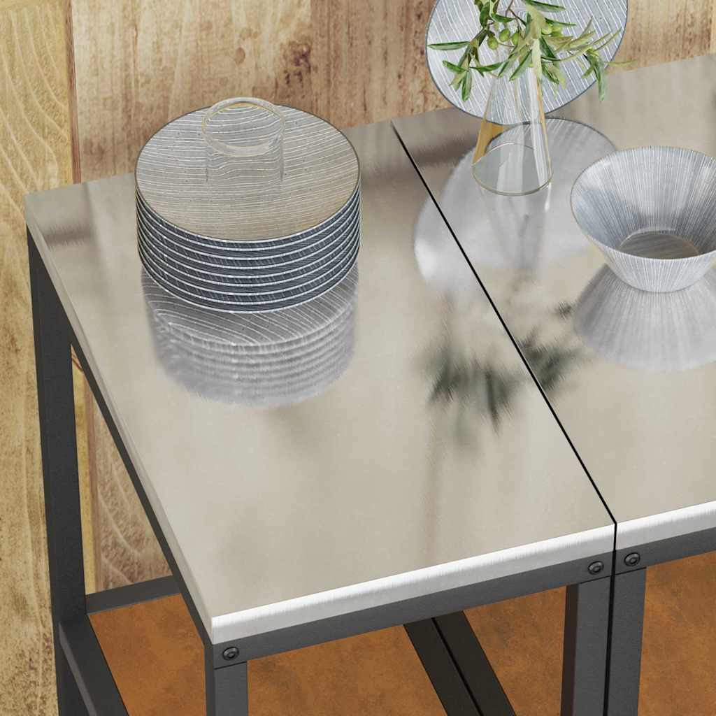 vidaXL Ράφι Αποθήκευσης Κουζίνας με ράφι Σκ rusty Ανθεκτικό ατσάλι