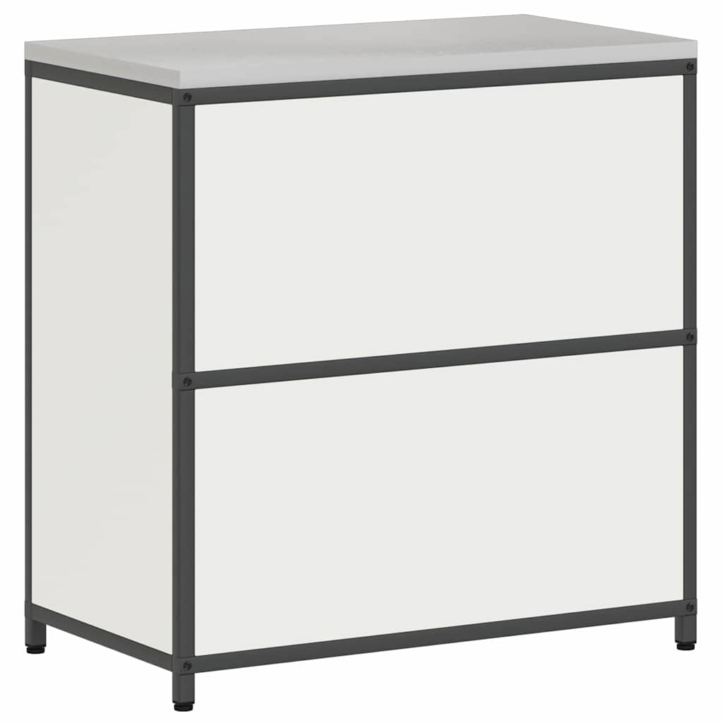 vidaXL Ντουλάπα Αποθήκευσης Κουζίνας με ράφι με πόρτα Λευκό Ατσάλι