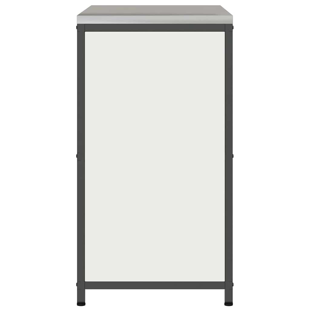 vidaXL Ντουλάπα Αποθήκευσης Κουζίνας με ράφι με πόρτα Λευκό Ατσάλι