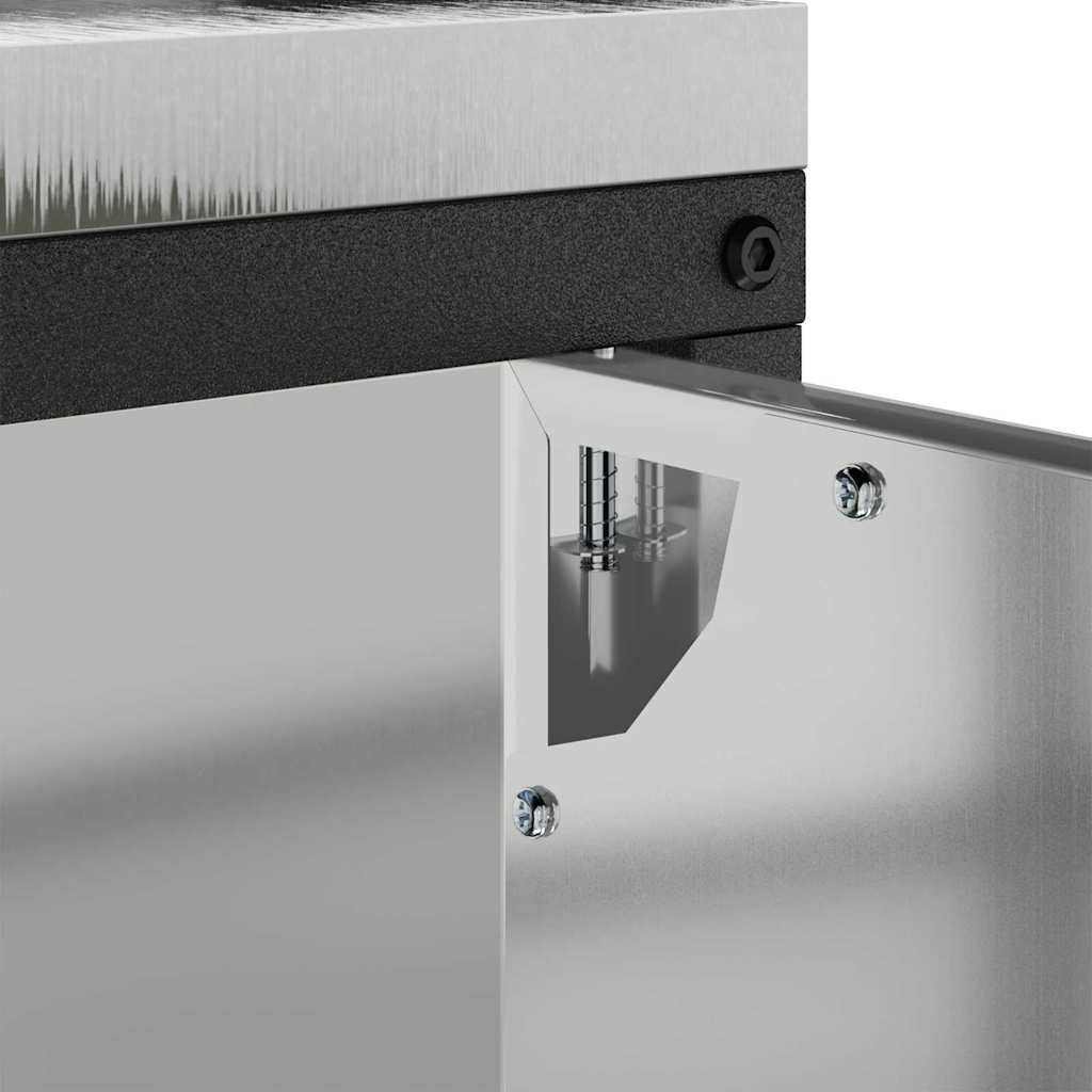 vidaXL Ντουλάπα Αποθήκευσης Κουζίνας Ασημί Γαλβανισμένος χάλυβας