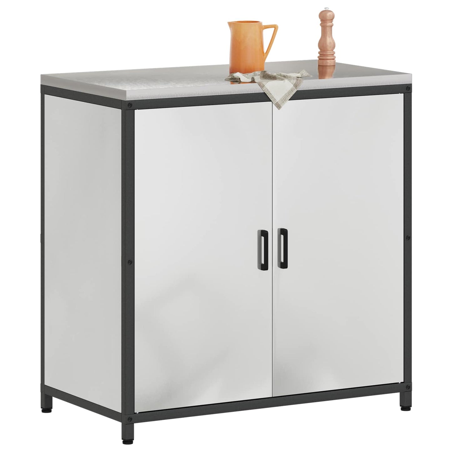vidaXL Αποθηκευτικός Χώρος Κουζίνας Ασημί 90 x 50 x 92 εκ Ατσάλι