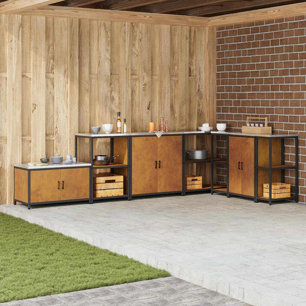 vidaXL Ντουλάπα Αποθήκευσης Κουζίνας με ράφι Σκ rusty Ανθεκτικό ατσάλι