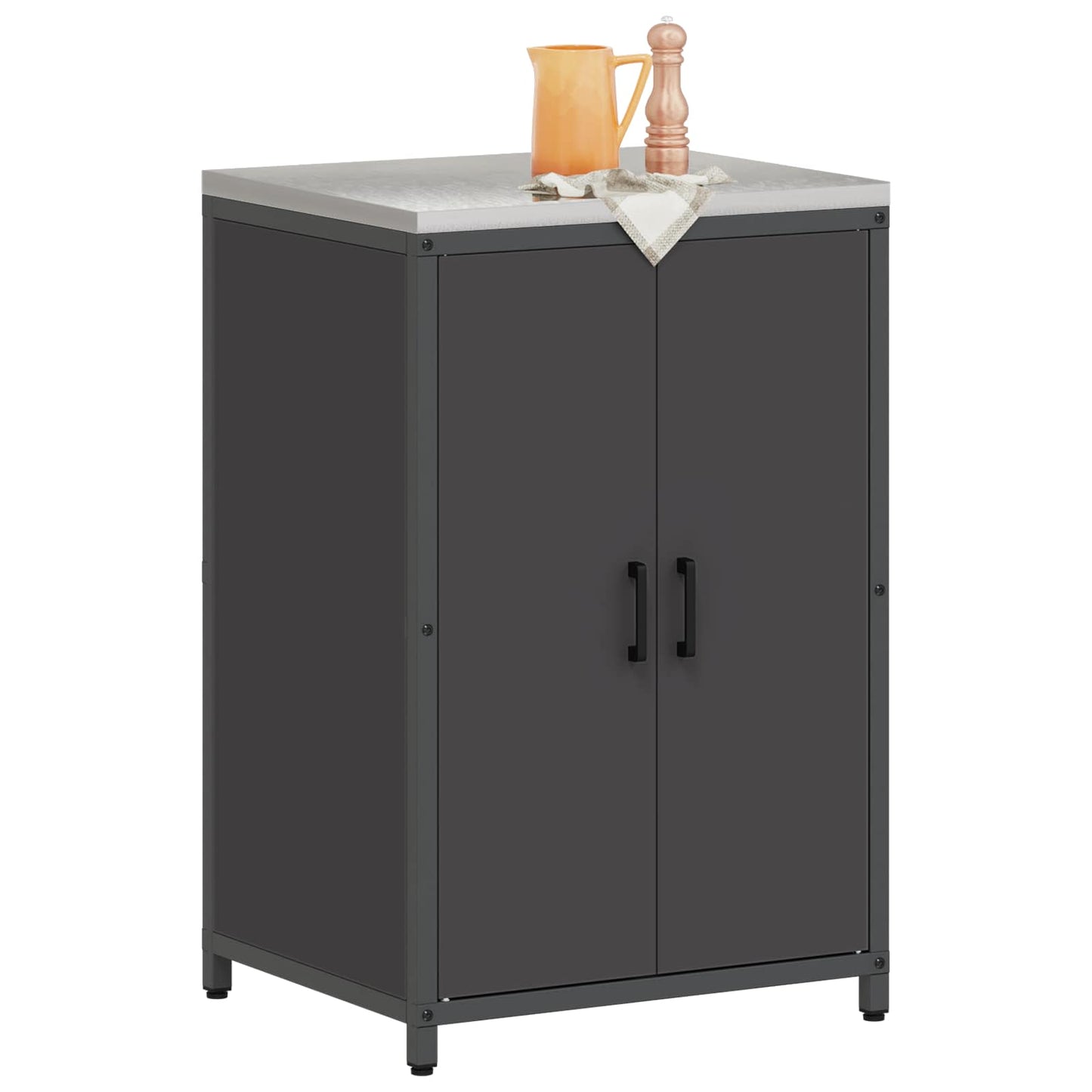 vidaXL Αποθηκευτικός Χώρος Κουζίνας HATTEM Μαύρο 60 x 50 x 92 εκ