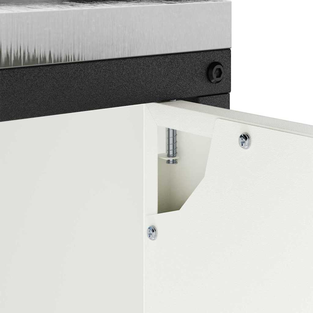 vidaXL Ντουλάπα Αποθήκευσης Κουζίνας με ράφι με πόρτα Λευκό Ατσάλι