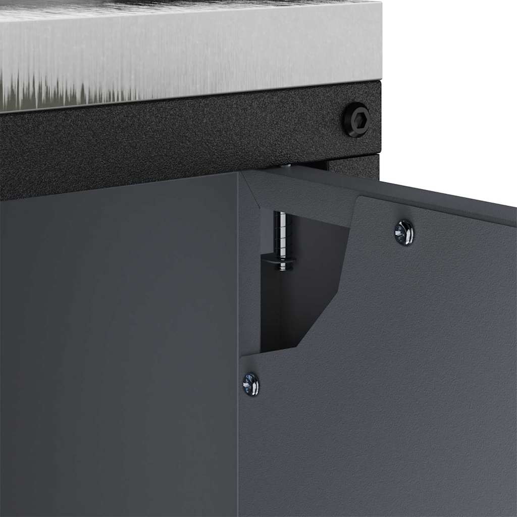 vidaXL Ντουλάπα Αποθήκευσης Κουζίνας με ράφι με πόρτα Ανθρακί Ατσάλι