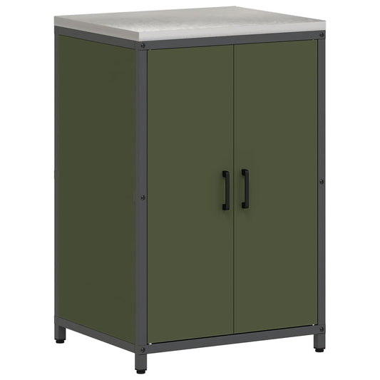vidaXL Αποθηκευτικός Χώρος Κουζίνας HATTEM Λαδί 60 x 50 x 92 εκ Ατσάλι