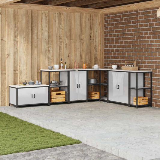 vidaXL Αποθηκευτικός Χώρος Κουζίνας HATTEM Ασημί 60 x 50 x 92 εκ