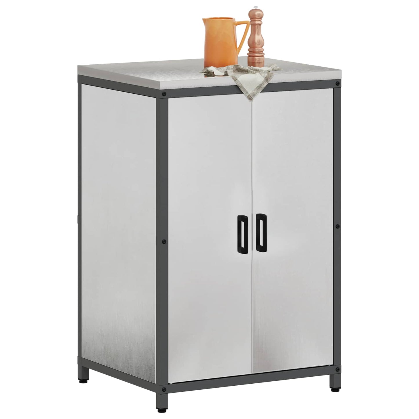vidaXL Αποθηκευτικός Χώρος Κουζίνας HATTEM Ασημί 60 x 50 x 92 εκ