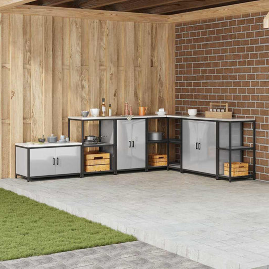 vidaXL Ντουλάπα Αποθήκευσης Κουζίνας Ασημί Γαλβανισμένος χάλυβας