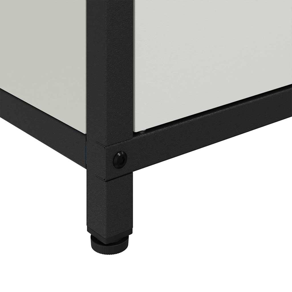 vidaXL Ντουλάπα Αποθήκευσης Κουζίνας με συρτάρι με ράφι Λευκό Ατσάλι