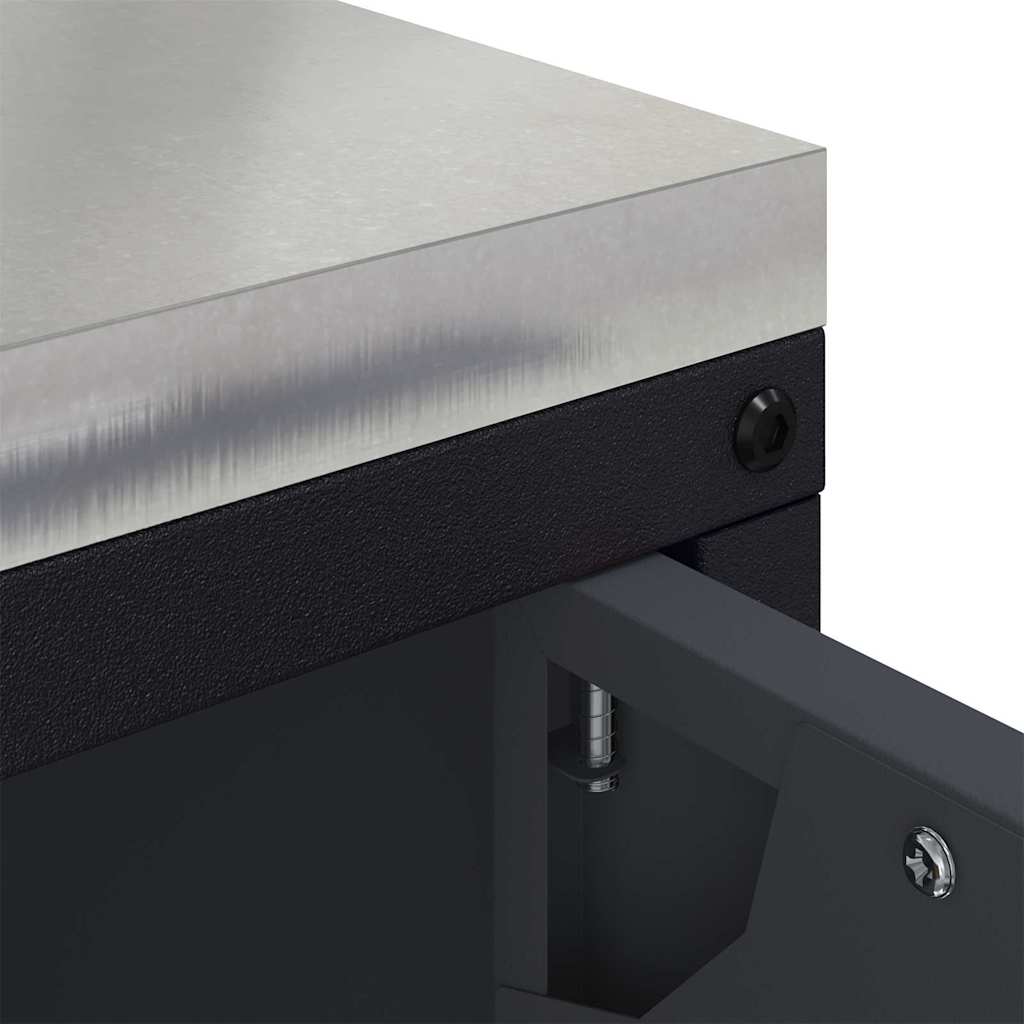 vidaXL Ντουλάπα Αποθήκευσης Κουζίνας με ράφι με πόρτα Ανθρακί Ατσάλι