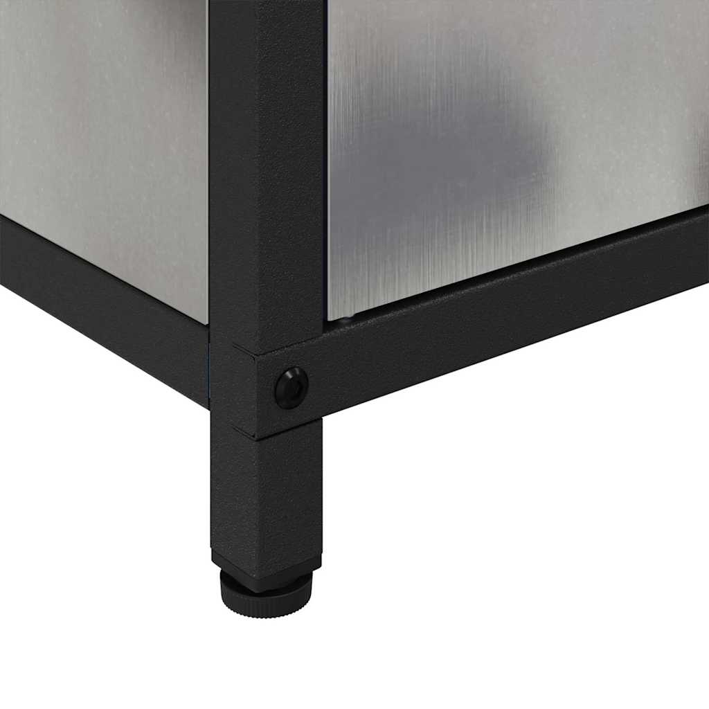 vidaXL Ντουλάπα Αποθήκευσης Κουζίνας με ράφι Ασημί Ανοξείδωτο ατσάλι