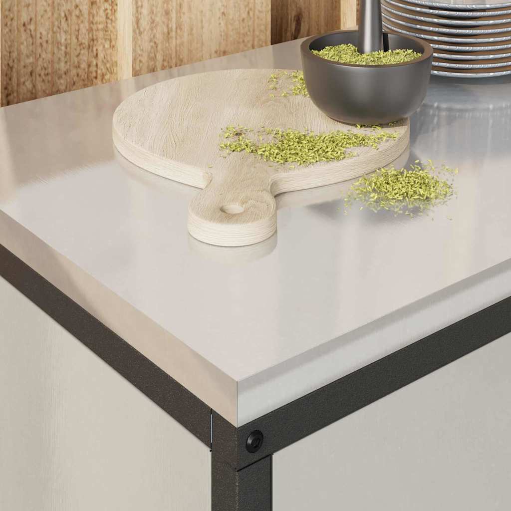 vidaXL Ντουλάπα Αποθήκευσης Κουζίνας με ράφι Ασημί Ανοξείδωτο ατσάλι