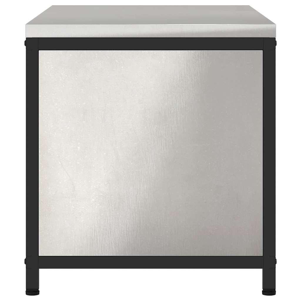 vidaXL Ντουλάπα Αποθήκευσης Κουζίνας με ράφι Ασημί Ανοξείδωτο ατσάλι