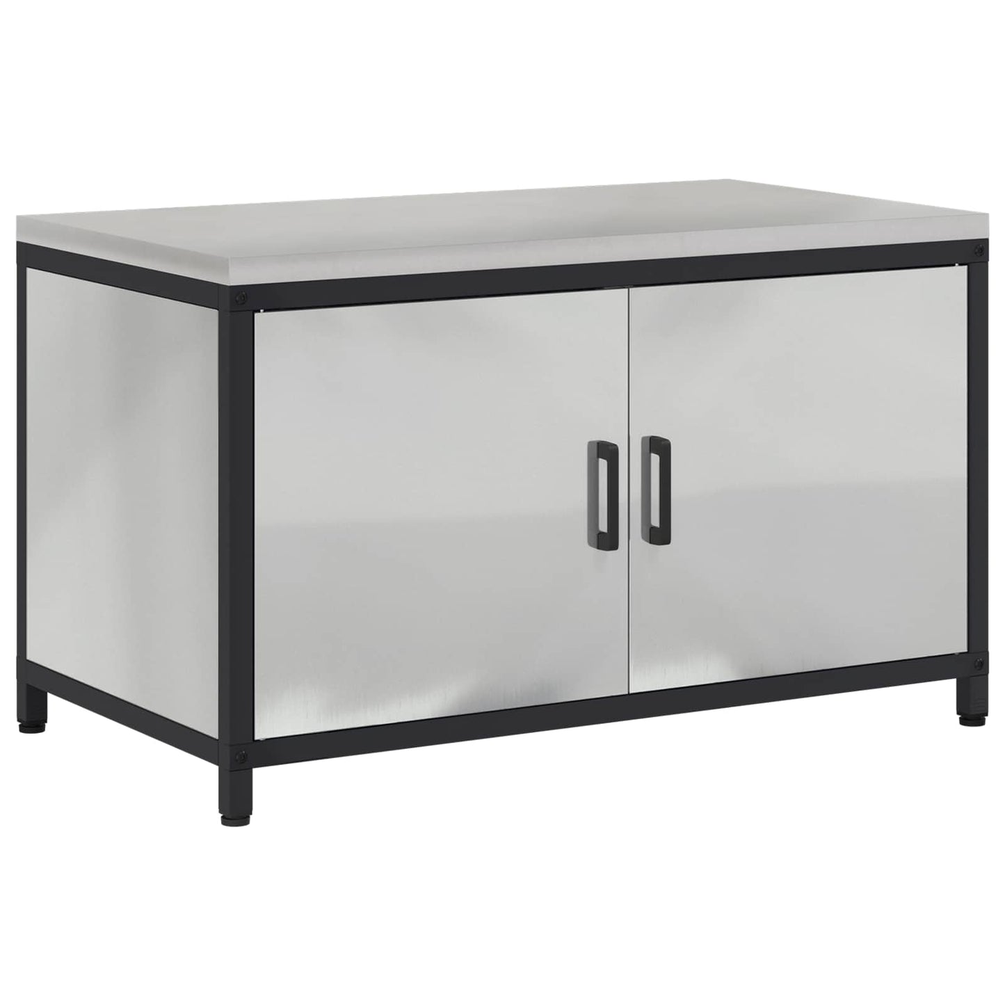 vidaXL Αποθηκευτικός Χώρος Κουζίνας HATTEM Ασημί 90 x 50 x 53 εκ