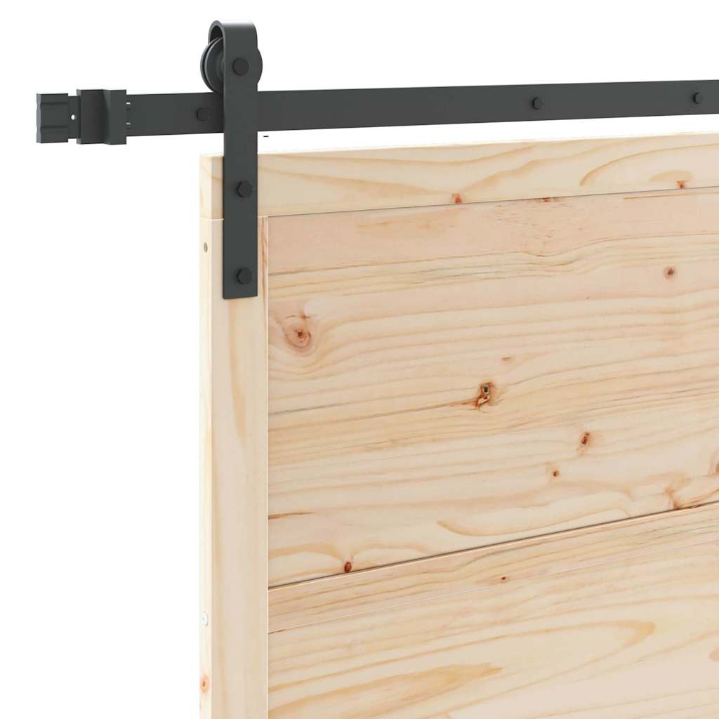 vidaXL Συρόμενη Πόρτα Καφέ 90 x 208 εκ. Μασίφ ξύλο πεύκου