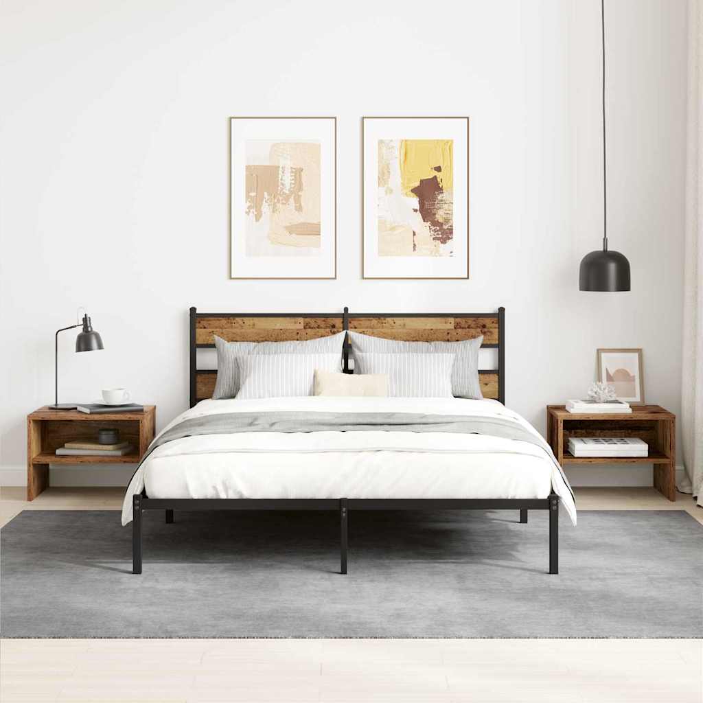 vidaXL Κομοδίνο 2 pcs Παλαιό ξύλο 40 x 40 x 30 cm Επεξεργασμένο ξύλο