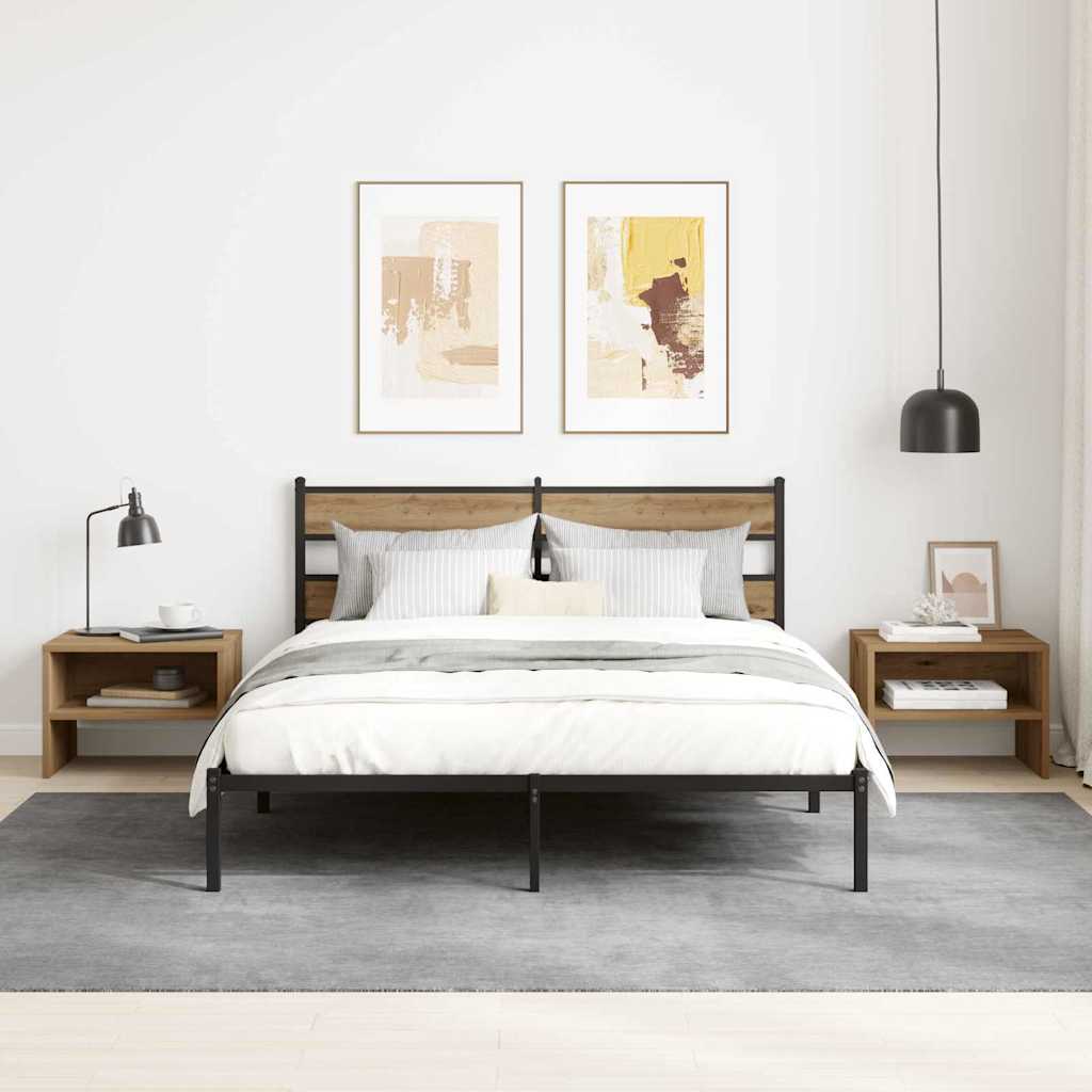 vidaXL Κομοδίνο 2 pcs artisan δρυς 40 x 40 x 30 cm Επεξεργασμένο ξύλο