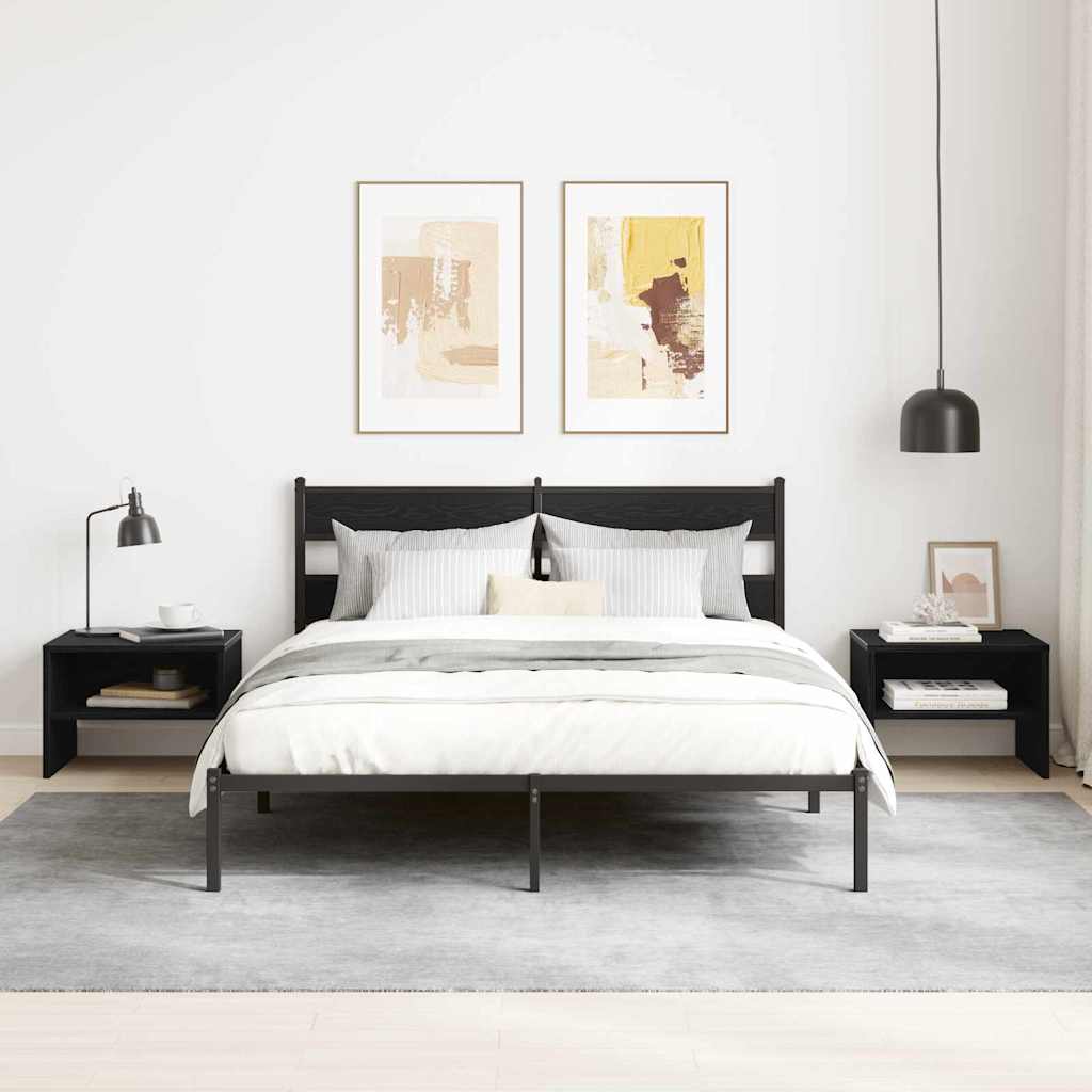 vidaXL Κομοδίνο 2 pcs Μαύρη δρυς 40 x 40 x 30 cm Επεξεργασμένο ξύλο