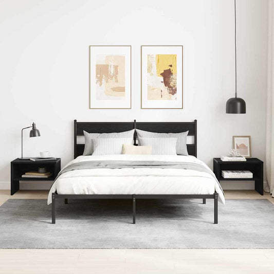 vidaXL Κομοδίνο 2 pcs Μαύρη δρυς 40 x 40 x 30 cm Επεξεργασμένο ξύλο