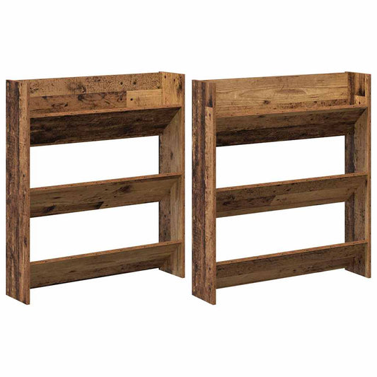 vidaXL Ντουλάπα Παπουτσιών με ράφι 2 pcs Παλαιό ξύλο 84 x 18 x 90 εκ.