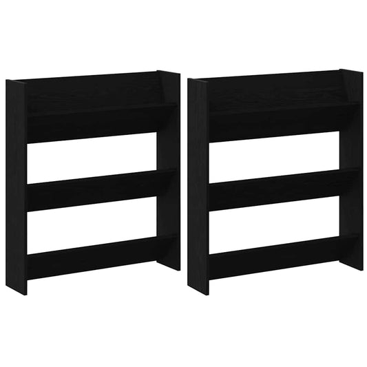 vidaXL Ντουλάπες παπουτσιών τοίχου Άλλο Μαύρη δρυς Επεξεργασμένο ξύλο