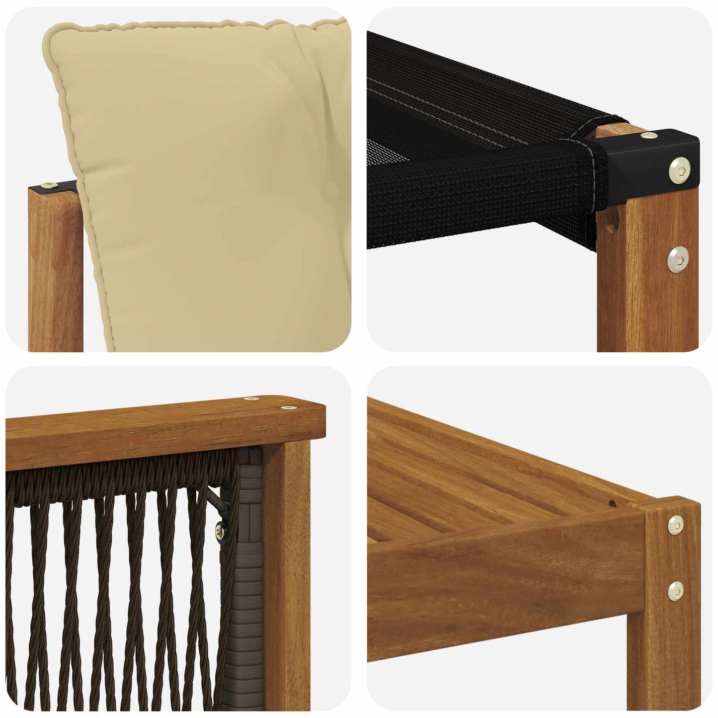 vidaXL Σειρά Καναπέ Εξωτερικού με μαξιλάρι 6 pcs Φυσικό και Μπεζ