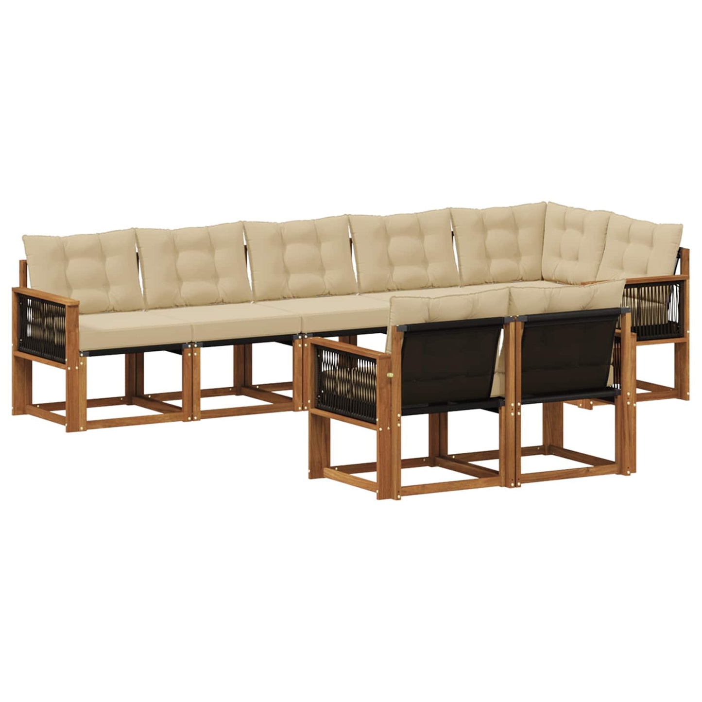 vidaXL Σειρά Καναπέ Εξωτερικού με μαξιλάρι 8 pcs Φυσικό και Μπεζ