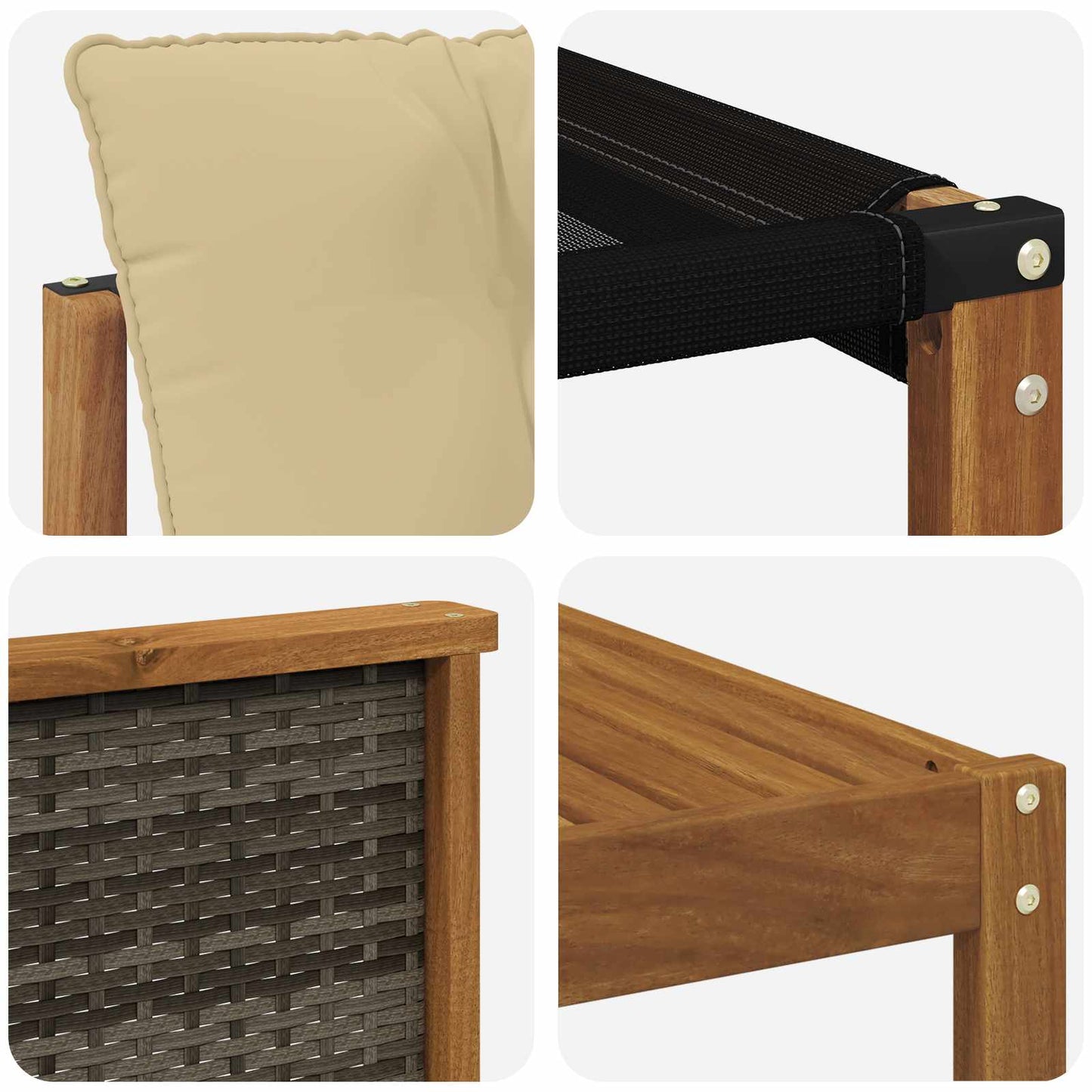 vidaXL Σειρά Καναπέ Εξωτερικού με μαξιλάρι 7 pcs Φυσικό και Μπεζ