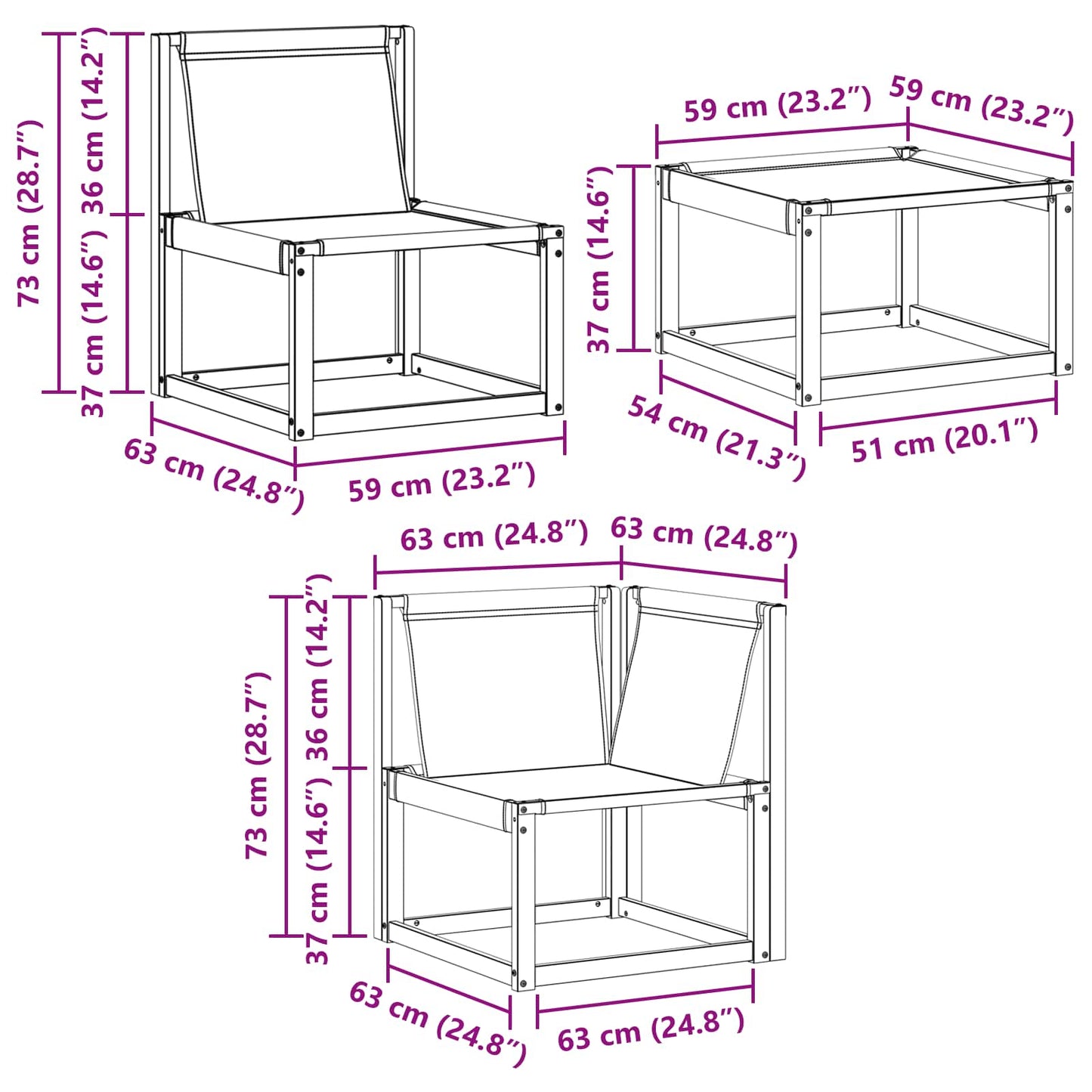 vidaXL Σειρά Καναπέ Εξωτερικού με μαξιλάρι 7 pcs Φυσικό και Μπεζ