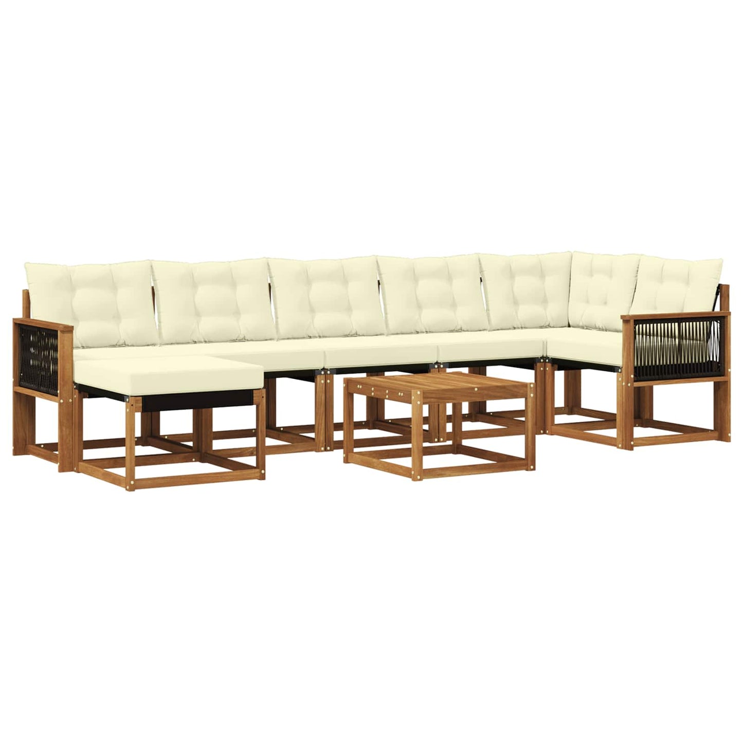 vidaXL Σειρά Καναπέ Εξωτερικού με μαξιλάρι 8 pcs Φυσικό και Κρέμα