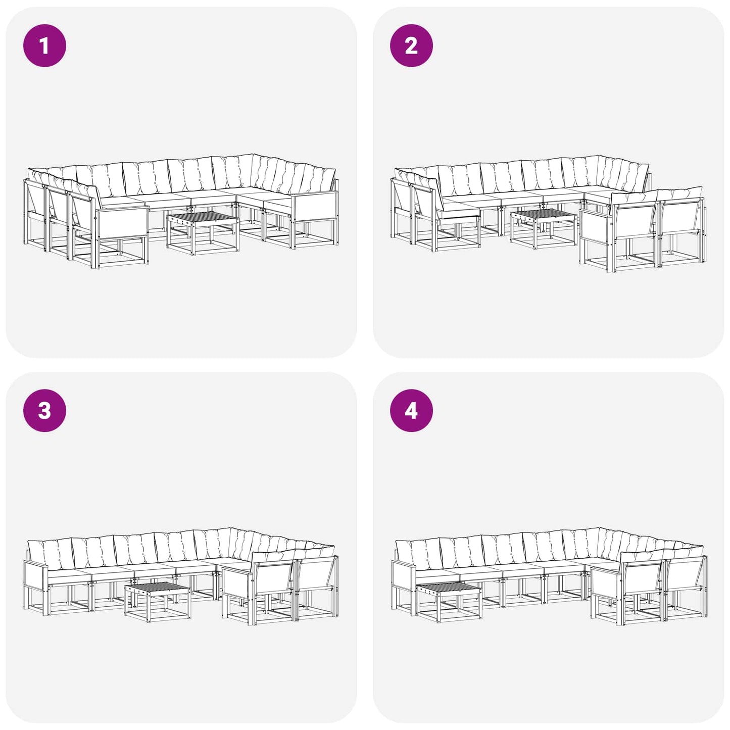vidaXL Σειρά Καναπέ Εξωτερικού 10 pcs Φυσικό και Ανοιχτό Γκρι