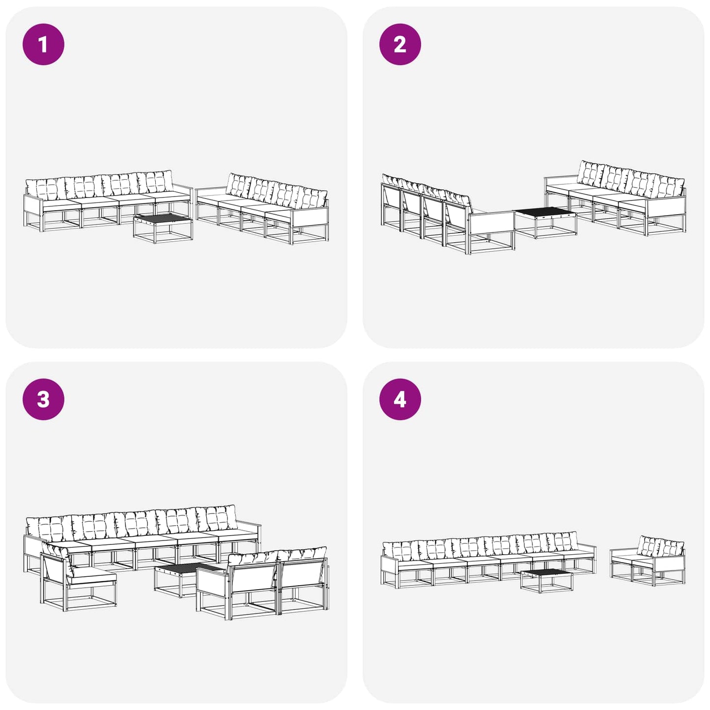 vidaXL Σειρά Καναπέ Εξωτερικού 9 τμχ. Φυσικό και Κρέμα