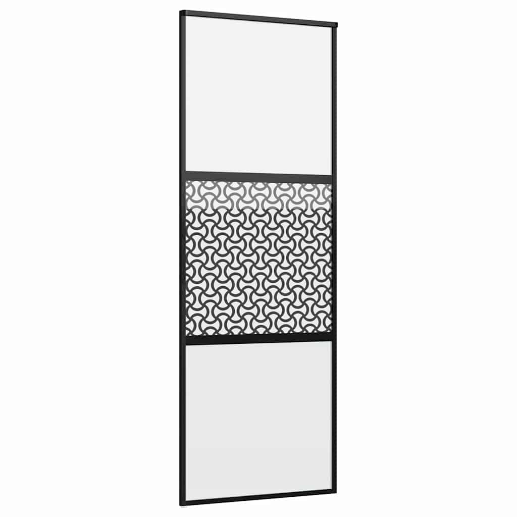 vidaXL Γυάλινη πόρτα 76 x 2 x 205 εκ. Αλουμίνιο Μαύρο