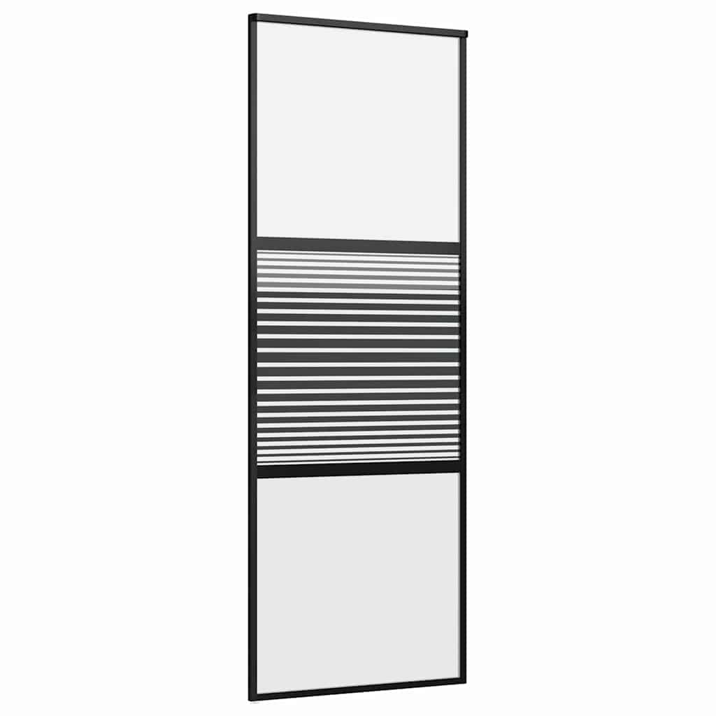 vidaXL Γυάλινη πόρτα 76 x 2 x 205 εκ. Αλουμίνιο Μαύρο