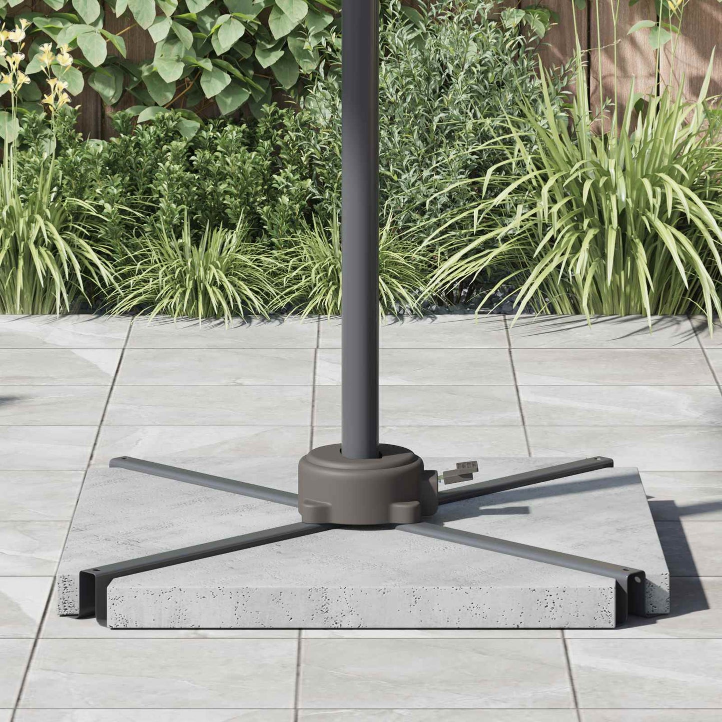vidaXL Βάση ομπρέλας Ασημί 23 x 14 x 6 εκ.