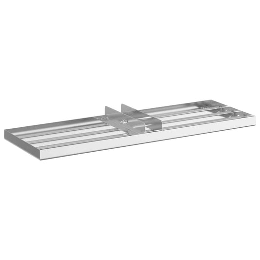 vidaXL Αντάπτορας για Γκαζόν Ασημί 75 x 25 x 6 εκ Ανοξείδωτο ατσάλι