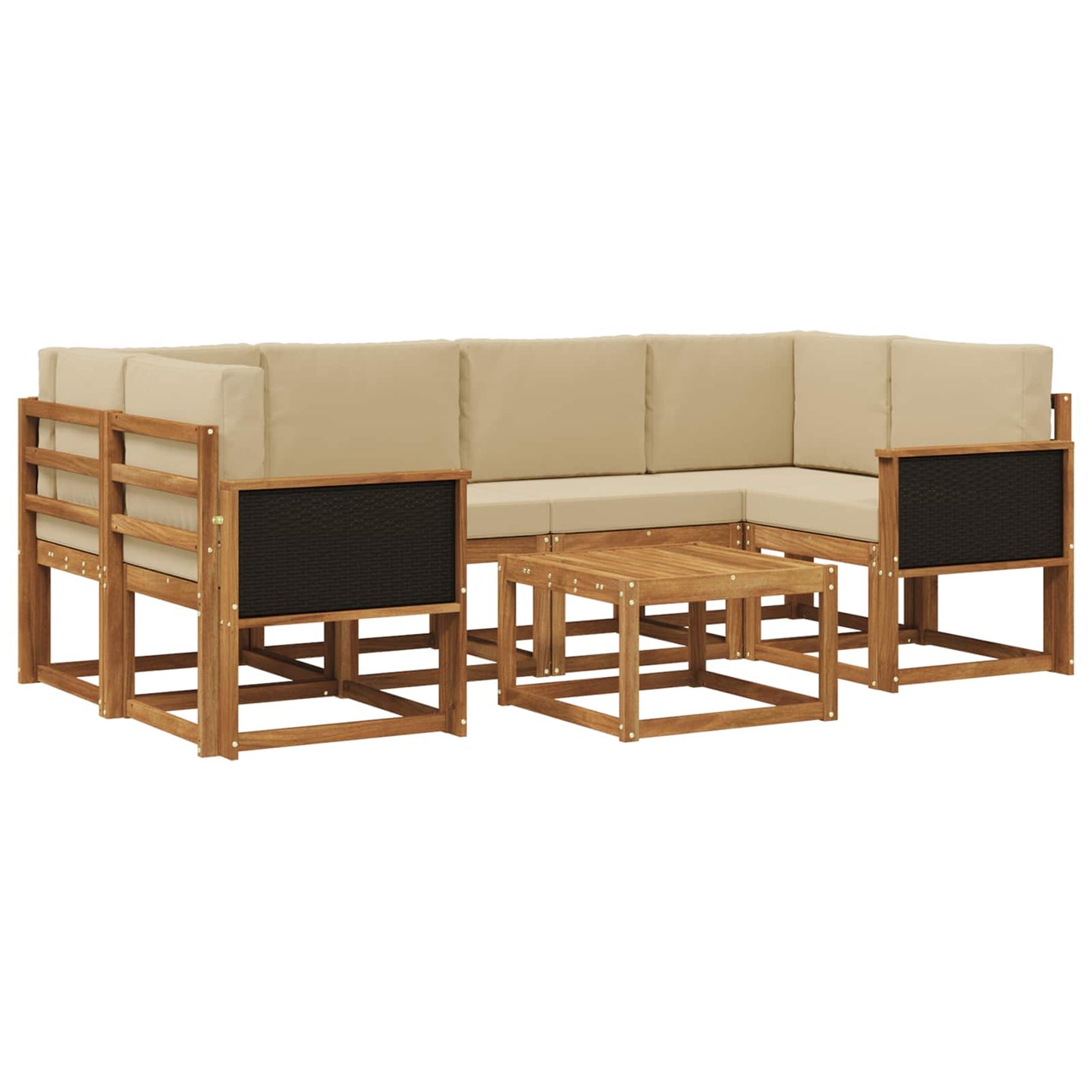 vidaXL Σειρά Καναπέ Εξωτερικού με μαξιλάρι 5 pcs Φυσικό