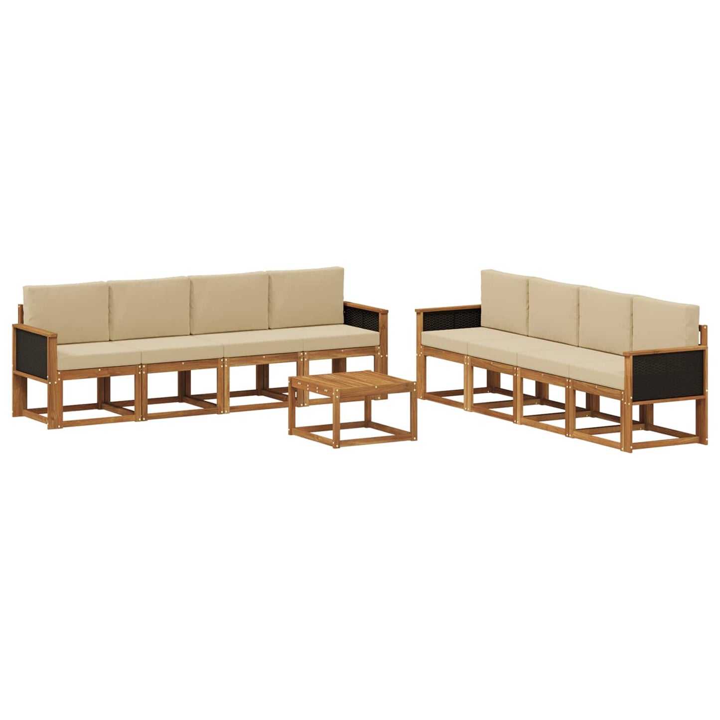 vidaXL Σειρά Καναπέ Εξωτερικού με μαξιλάρι 7 pcs Φυσικό
