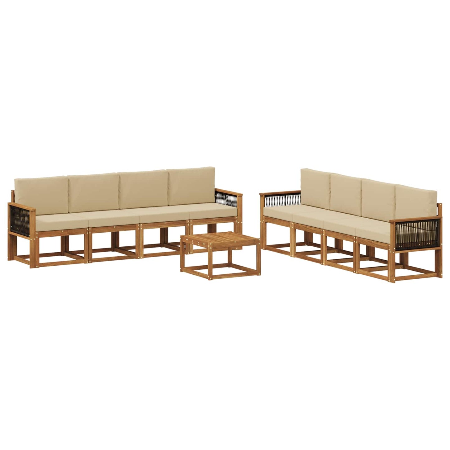 vidaXL Σειρά Καναπέ Εξωτερικού με μαξιλάρι 7 pcs Φυσικό