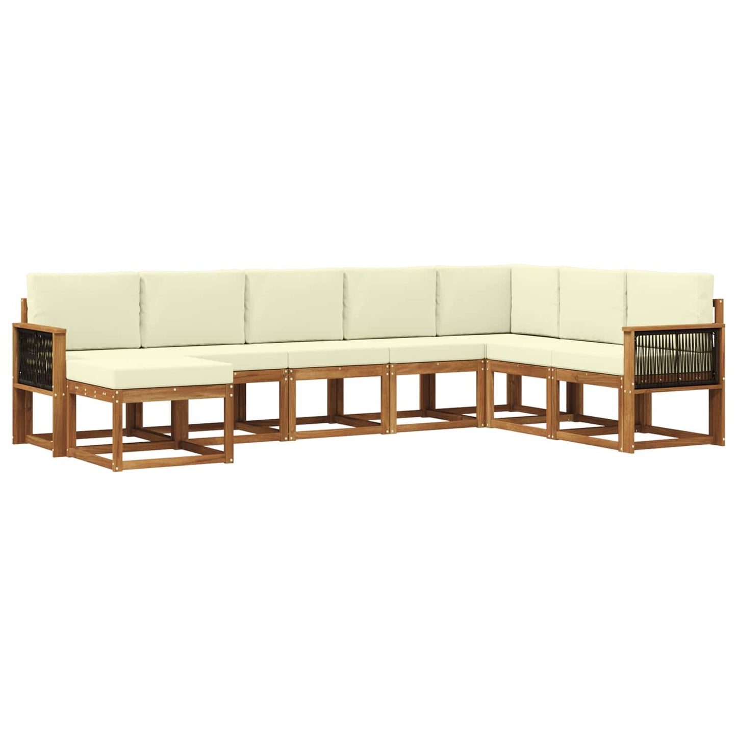 vidaXL Σειρά Καναπέ Εξωτερικού με μαξιλάρι 8 pcs Φυσικό και Κρέμα
