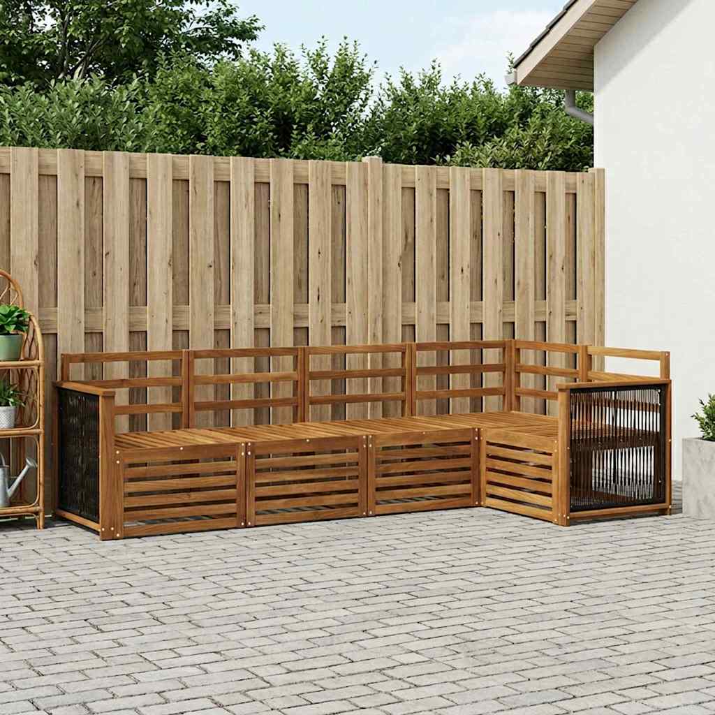 vidaXL Σαλονάκι Γωνιακού Καναπέ 4 pcs Φυσικό Στερεό Ξύλο Ακακίας