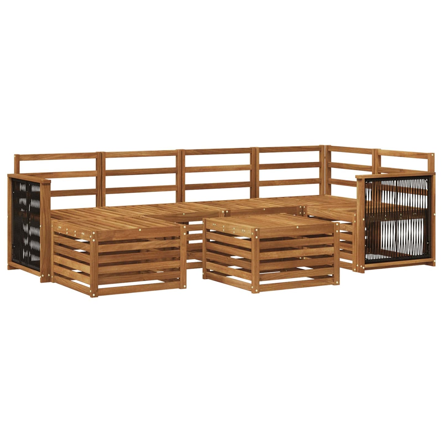 vidaXL Σαλονάκι Γωνιακού Καναπέ 6 pcs Φυσικό Στερεό Ξύλο Ακακίας